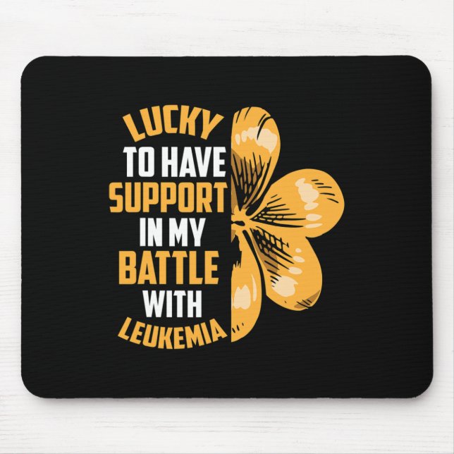 Patricks Day Vierblättriges Kleeblatt Leukemia Awa Mousepad (Vorne)