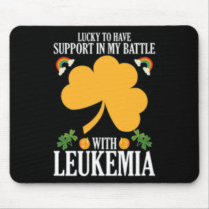 Patricks Day Vierblättriges Kleeblatt Leukemia Awa Mousepad