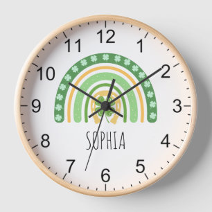 Patrick's Rainbow und Name Clock Patrick's Girls Uhr