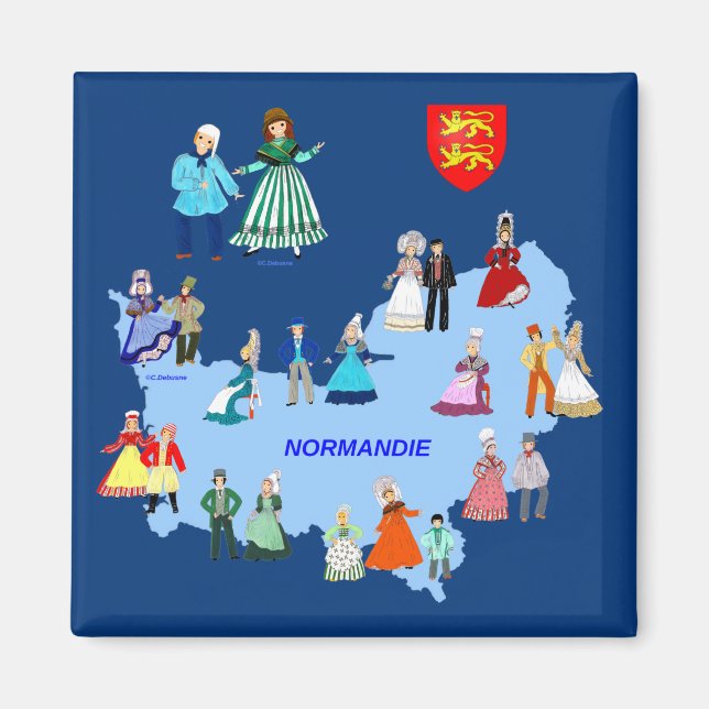 Patrimoine de la Normandie, Frankreich Magnet (Vorne)