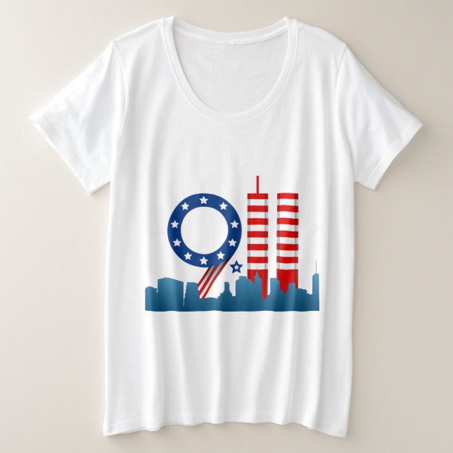 Patriot 9-11 Tag Große Größe T-Shirt (Design vorne)