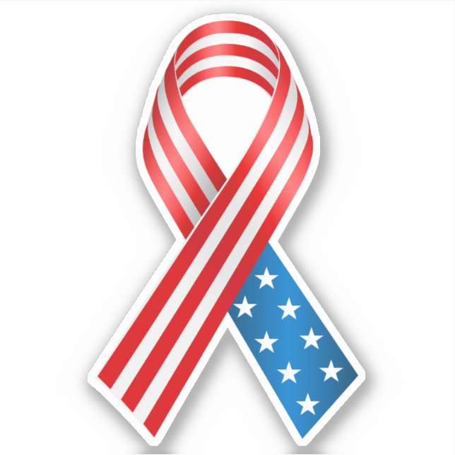 Patriot American Flag Ribbon Aufkleber (Vorderseite)
