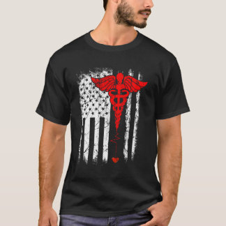 Patriot Apparel Nurse Thin Red Line American Flag T-Shirt