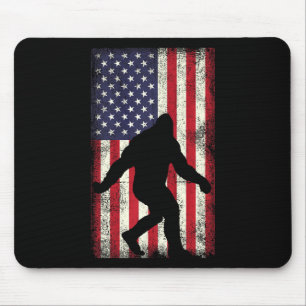 Patriot Bigfoot Sasquatch Liebe Usa American Flag Mousepad