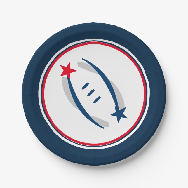 Patriot Blue/Red/White Football 7" Paper Teller (Vorderseite)