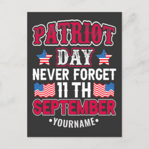 Patriot Day Vergiss nie 9 11 Postkarte