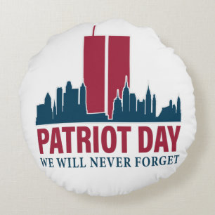 Patriot Day; wir werden nie vergessen Rundes Kissen