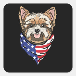 Patriot Dog Quadratischer Aufkleber