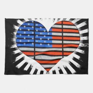 Patriot Heart American Flag Geschirrtuch