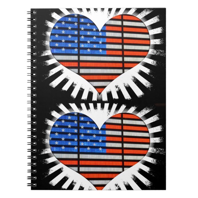 Patriot Heart American Flag Notizblock (Vorderseite)