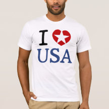Patriot I HEART USA White Star America I LIEBE USA