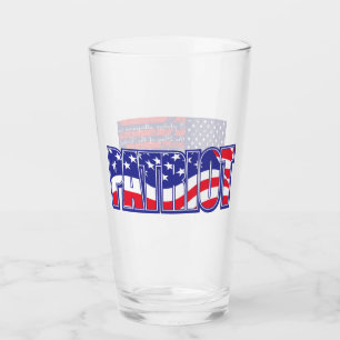 Patriot in der Flagge der Vereinigten Staaten Glas