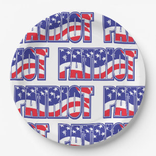 Patriot in der US-Flagge Pappteller