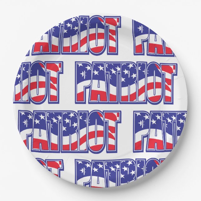 Patriot in der US-Flagge Pappteller (Vorderseite)