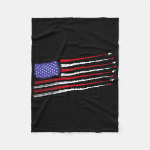Patriot July 4. Fighter Jets Airplane USA Flag Ki Fleecedecke