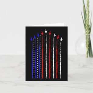 Patriot July 4. Fighter Jets Airplane USA Flag Ki Karte