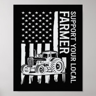 Patriot Landwirt Traktor USA-Flagge Landwirt Vater Poster