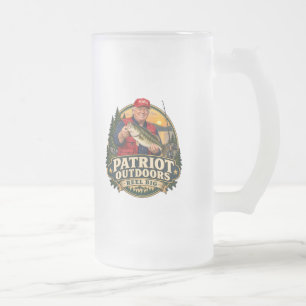 Patriot Outdoors Fishing Zweiseitig Mattglas Bierglas