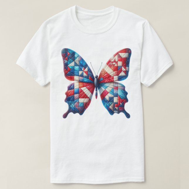 Patriot-Patchwork-Kunst  T-Shirt (Design vorne)