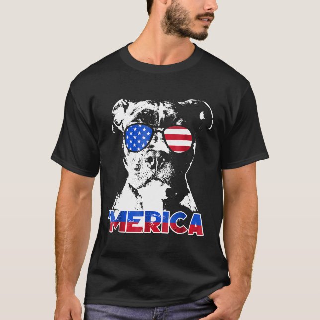 Patriot Pitbull Merica Tee Shirt (Vorderseite)