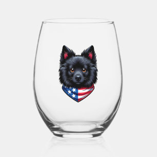Patriot Pup Grafik T-Shirt Weinglas Ohne Stiel