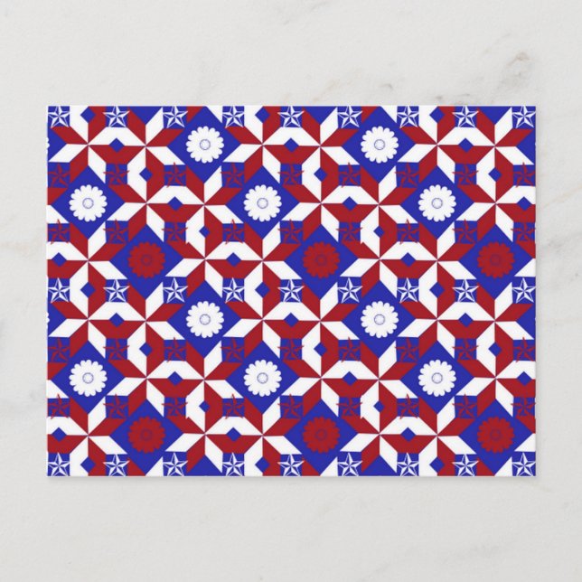 Patriot Quilt custom Postkarte (Vorderseite)