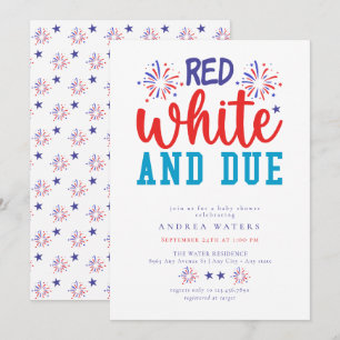 Patriot Red White Blue   Einladungen für Babydusch