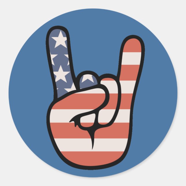 Patriot Rock Hand Runder Aufkleber (Vorderseite)