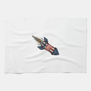 Patriot Rocket 4. Juli Vintage Feuerwerk Design Geschirrtuch