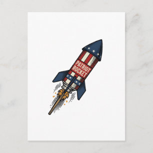 Patriot Rocket 4. Juli Vintage Feuerwerk Design Postkarte