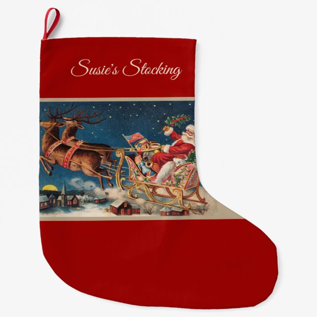 Patriot Santa Großer Weihnachtsstrumpf (Vorderseite)