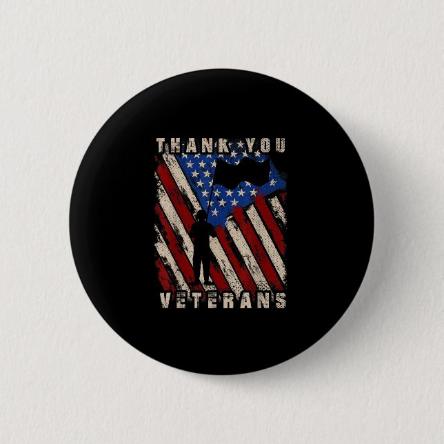 Patriot Soldier Veterans Flag Me Button (Vorderseite)
