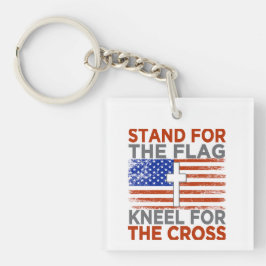 Patriot steht für die Fahne Kneel für das Kreuz Schlüsselanhänger
