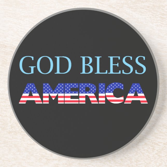 Patrioter Gott segne Amerika Sandstein Untersetzer (Vorne)