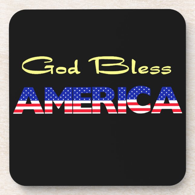 Patrioter Gott segne Amerika Untersetzer (Vorderseite)