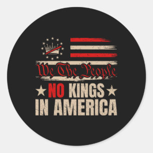 Patriotic 14. Juni No Kings in America 1776 Design Runder Aufkleber