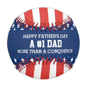 Patriotic #1 NUMMER 1 VATER Vatertag USA Flag Baseball