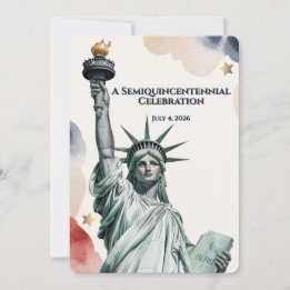 Patriotic 250th Anniversary Liberty Invitation Einladung
