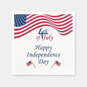 Patriotic 4. Juli Amerikanische Flagge Serviette
