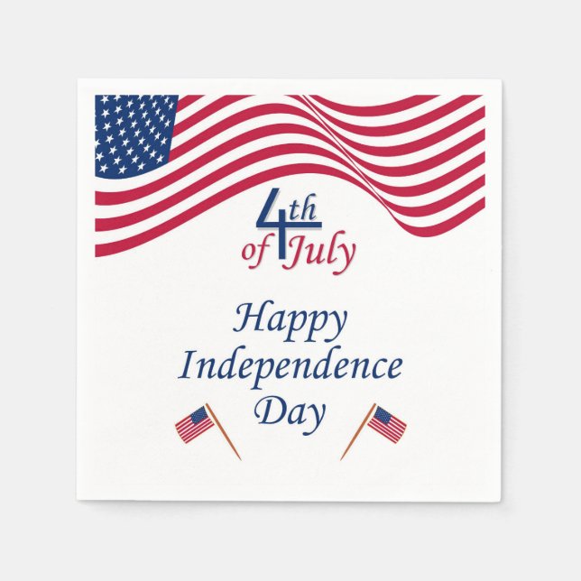 Patriotic 4. Juli Amerikanische Flagge Serviette (Vorderseite)