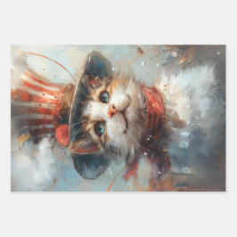 Patriotic 4. Juli Cats Decoupage Geschenkpapier Set