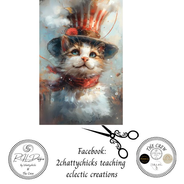 Patriotic 4. Juli Cats Decoupage Geschenkpapier Set (Von Creator hochgeladen)