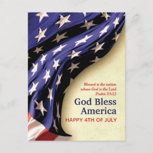 Patriotic 4. JULI Christlich Postkarte