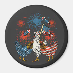 Patriotic 4. Juli Circle von Chicken USA Flag Patr Magnet
