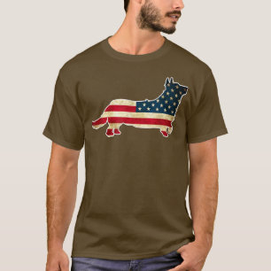 Patriotic 4. Juli Corgi Dog American Flag T-Shirt