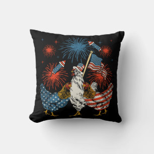 Patriotic 4. Juli Flag Chicken USA Flag Kissen
