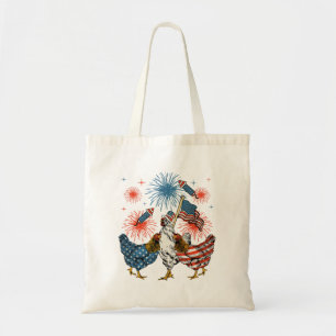 Patriotic 4. Juli Flag Chicken USA Flag Tragetasche