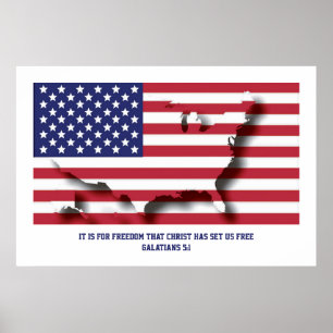 PATRIOTIC 4. JULI für Freiheit Christi Set uns fre Poster