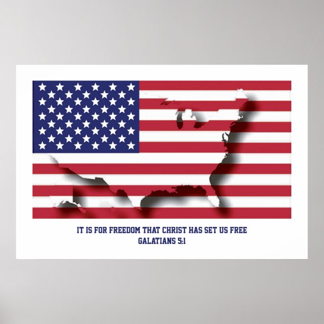 PATRIOTIC 4. JULI für Freiheit Christi Set uns fre Poster (Vorne)