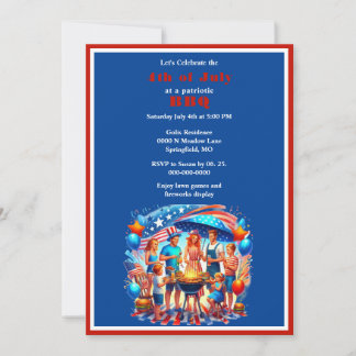 Patriotic 4. Juli GRILLEN House Party Einladung